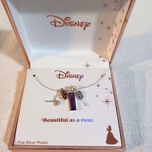 Disney classics charm cubic zirconia pure silver over brass 16 inch necklace new